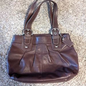 Brown Leather Genuine Coach Shoulder bag